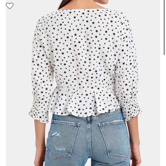 Rixo white stars sameera linen blend starry button down blouse size large - Picture 2 of 10